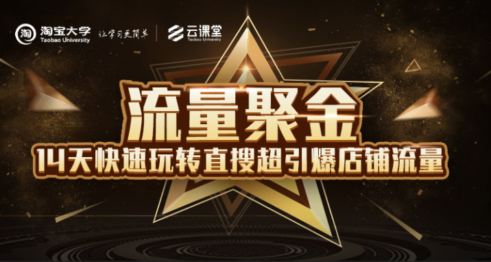 淘宝大学：流量聚金14天快速玩转直搜，超引爆店铺流量，价值8800元-启程资源站