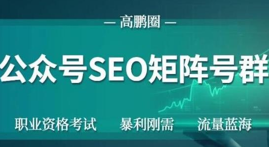 高鹏圈公众号SEO矩阵号群，实操20天纯收益25000+，普通人都能做-启程资源站