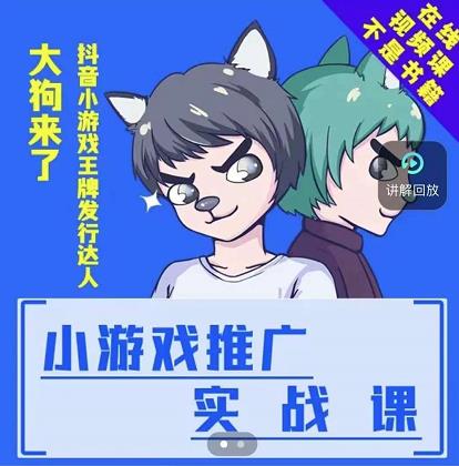 大狗来了：小游戏推广实战课，带你搭建一个游戏推广变现账号-启程资源站