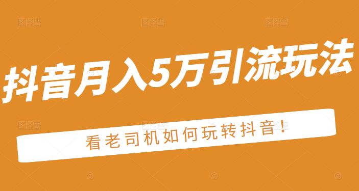老古董·抖音月入5万引流玩法，看看老司机如何玩转抖音(附赠：抖音另类引流思路)-启程资源站