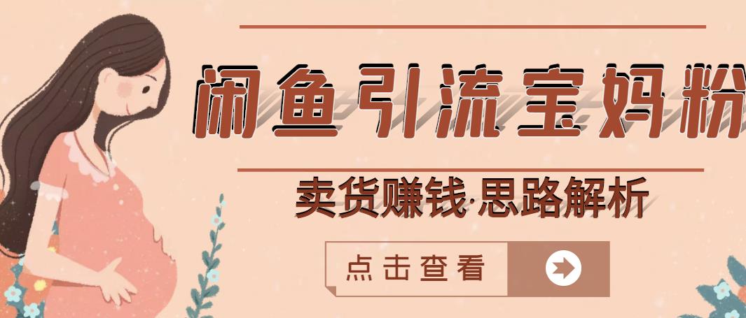 闲鱼引流宝妈粉+卖货赚钱一个月收益30000+（实操视频教程）-启程资源站