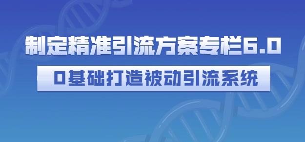 制定精准引流方案专栏6.0，0基础打造被动引流系统-启程资源站
