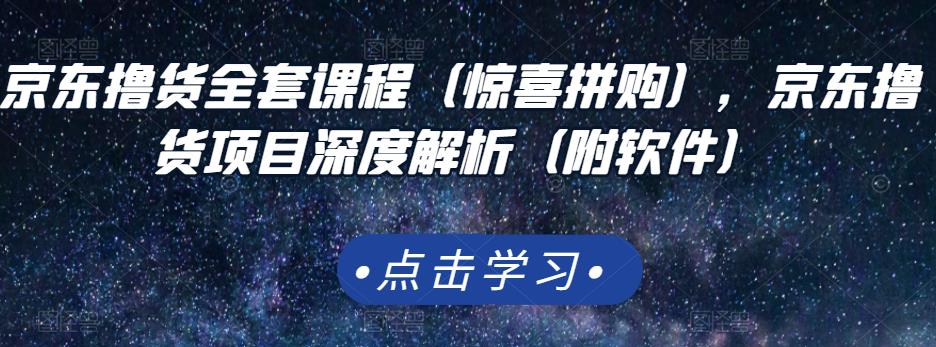 京东撸货全套课程（惊喜拼购），京东撸货项目深度解析（附软件）-启程资源站