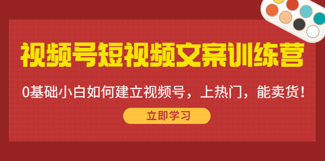 视频号短视频文案训练营：0基础小白如何建立视频号，上热门，能卖货！-启程资源站