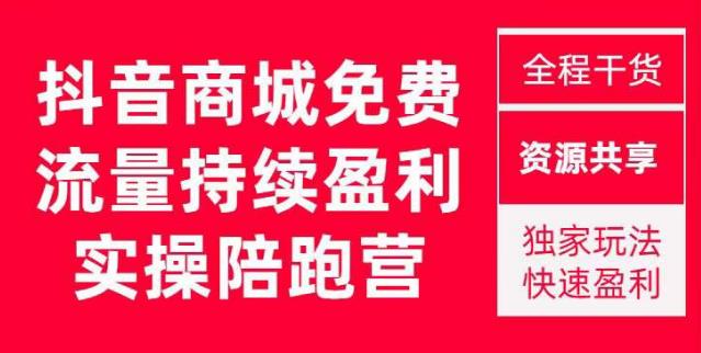 抖音商城搜索持续盈利陪跑成长营，抖音商城搜索从0-1、从1到10的全面解决方案-启程资源站