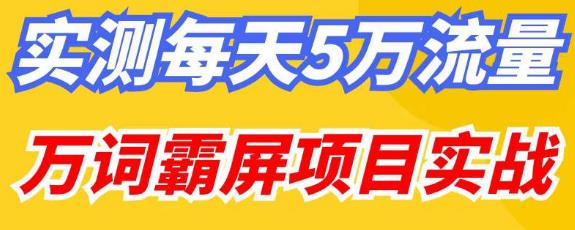 百度万词霸屏实操项目引流课，30天霸屏10万关键词-启程资源站
