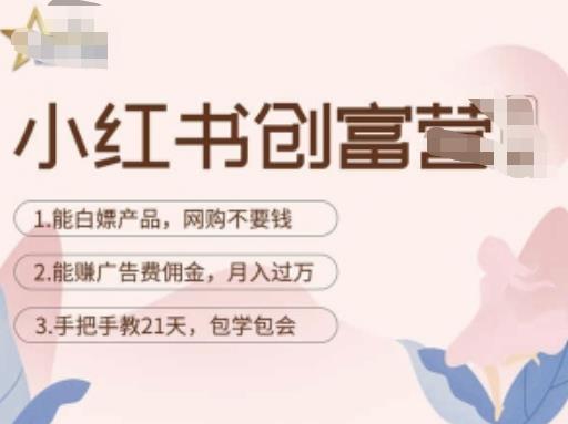 小红书创富营-教小红书带货，陪跑21天，教你赚广告费佣金，月入过万-启程资源站