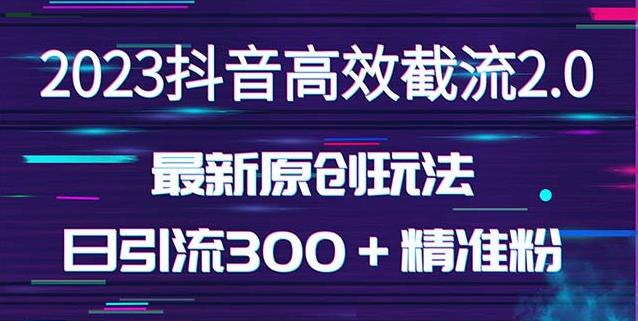 日引300＋创业粉，独家抖音高效截流2.0玩法（价值1280）-启程资源站