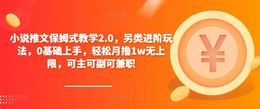 小说推文保姆式教学2.0，另类进阶玩法，0基础上手，轻松月撸1w无上限，可主可副可兼职-启程资源站