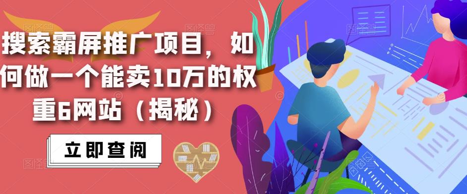搜索霸屏推广项目，如何做一个能卖10万的权重6网站（揭秘）-启程资源站