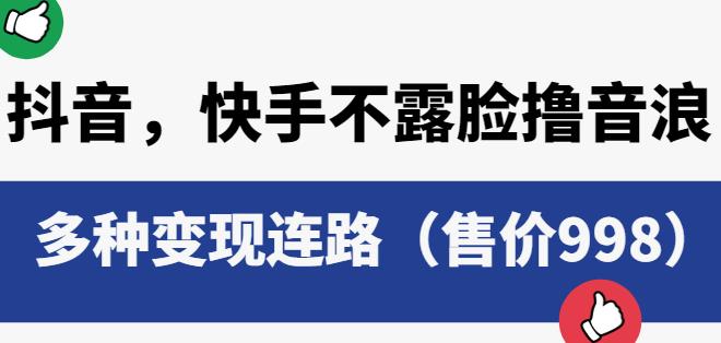 抖音快手不露脸撸音浪项目，多种变现连路（售价998）-启程资源站
