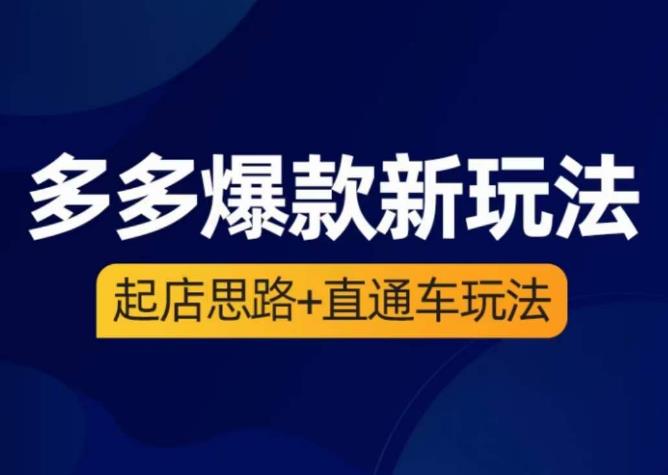 海神·多多爆款新玩法，​起店思路+直通车玩法（3节精华课）-启程资源站