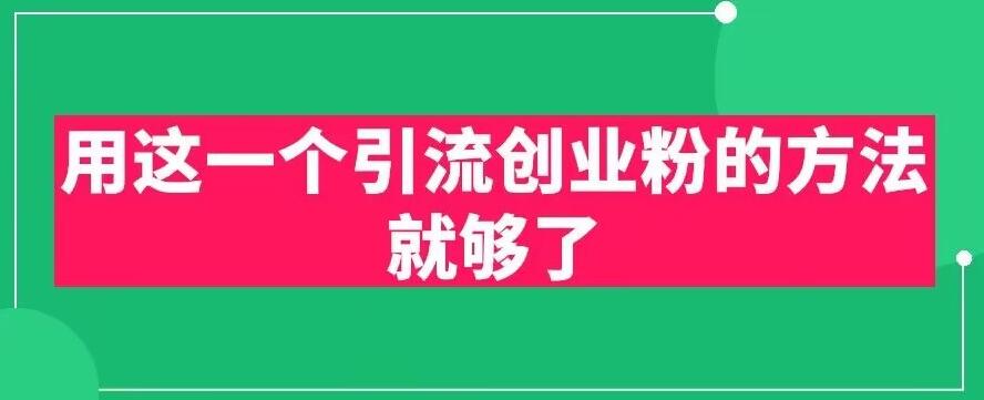 用这一个引流创业粉的方法就够了，PPT短视频引流创业粉【揭秘】-启程资源站