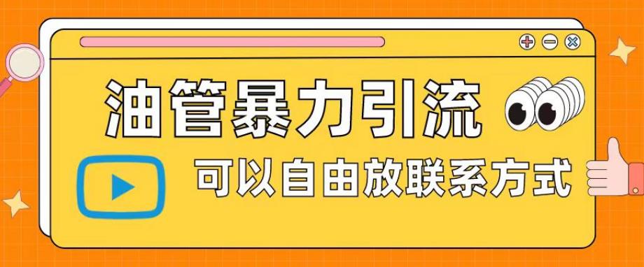 油管暴力引流，可以自由放联系方式【揭秘】-启程资源站
