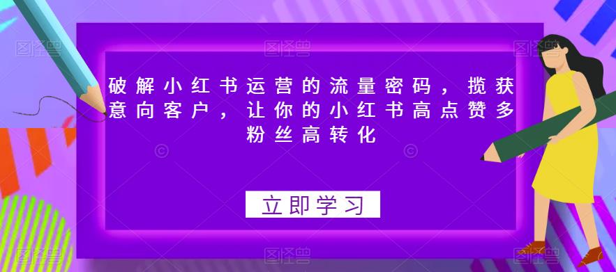 破解小红书运营的流量密码，揽获意向客户，让你的小红书高点赞多粉丝高转化-启程资源站