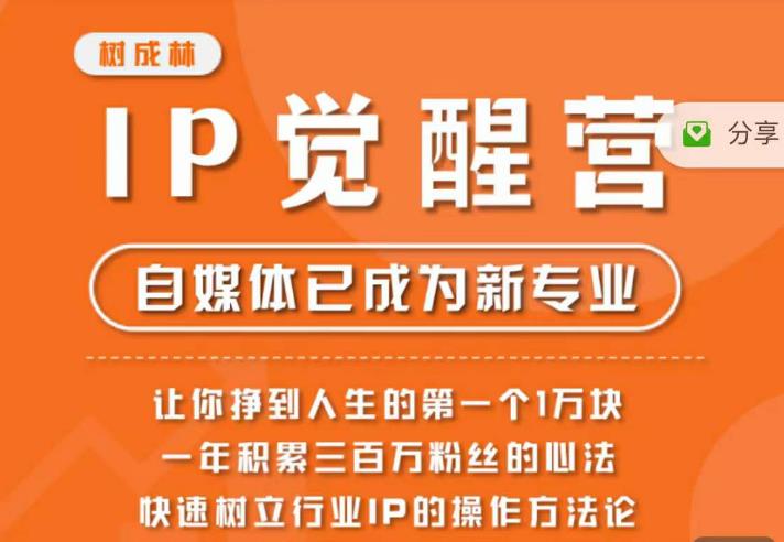树成林·IP觉醒营，快速树立行业IP的操作方法论，让你赚到人生的第一个1万块-启程资源站