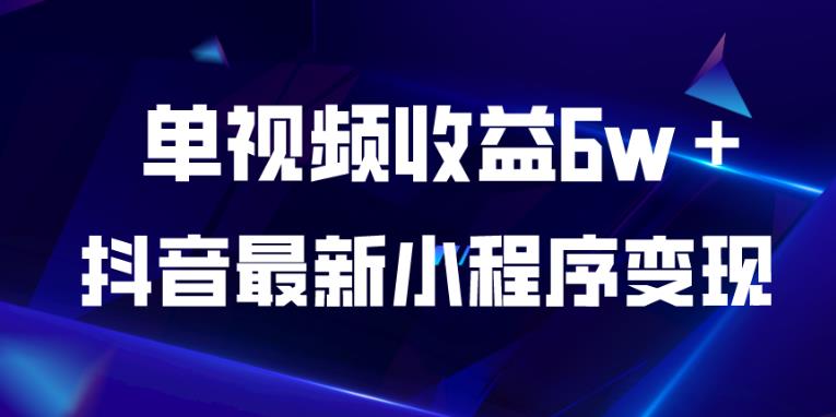 抖音最新小程序变现项目，单视频收益6w＋，小白可做【揭秘】-启程资源站