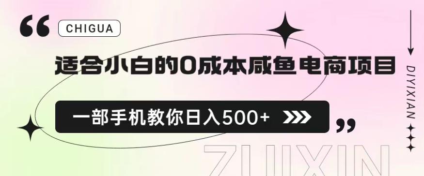 适合小白的0成本闲鱼电商项目，一部手机，教你如何日入500+的保姆级教程【揭秘】-启程资源站