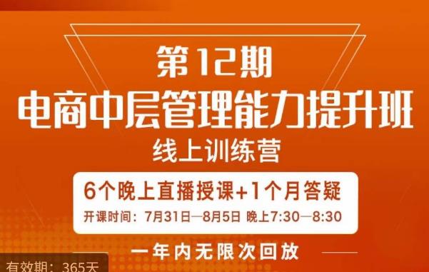 陈少珊·电商中层管理能力提升班，学习对象-电商公司各个岗位的主管，20人人以内的电商公司老板-启程资源站