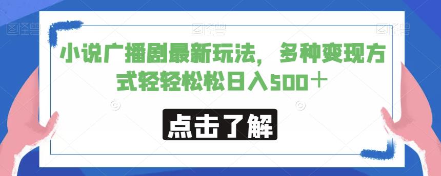 小说广播剧最新玩法，多种变现方式轻轻松松日入500＋【揭秘】-启程资源站