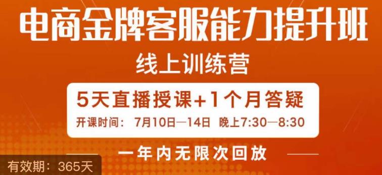 电商金牌客服能力提升班，提升客服能力是你店铺业绩的关键要素-启程资源站