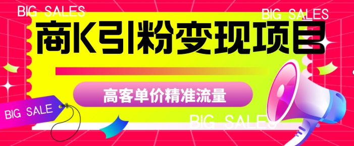 商K引粉变现项目，高客单价精准流量【揭秘】-启程资源站