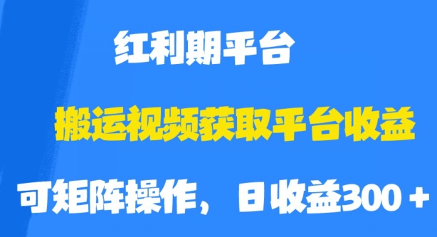 搬运视频获取平台收益，平台红利期，附保姆级教程【揭秘】-启程资源站