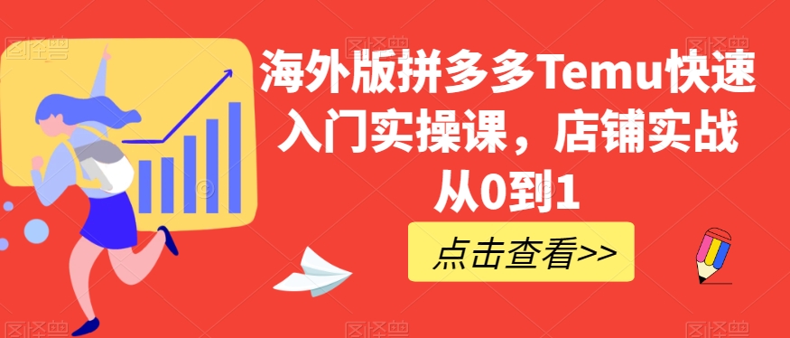 海外版拼多多Temu快速入门实操课，店铺实战从0到1-启程资源站