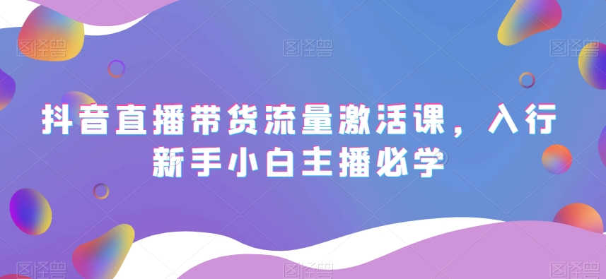 抖音直播带货流量激活课，入行新手小白主播必学-启程资源站