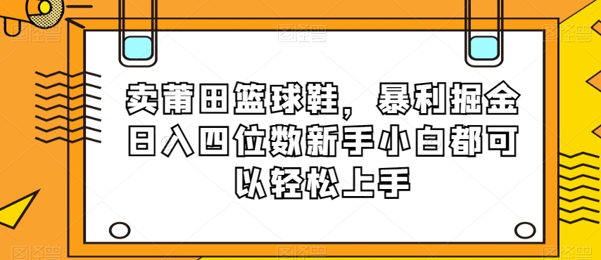 卖莆田篮球鞋，暴利掘金日入四位数新手小白都可以轻松上手【揭秘】-启程资源站