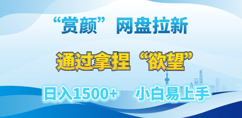 “赏颜”网盘拉新赛道，通过拿捏“欲望”日入1500+，小白易上手【揭秘】-启程资源站
