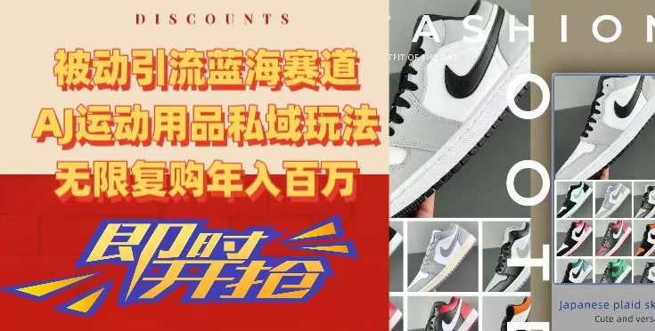 被动引流蓝海赛道，AJ运动用品私域玩法，无限复购年入百万【揭秘】-启程资源站