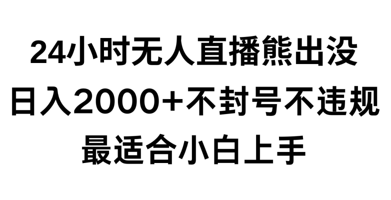 快手24小时无人直播熊出没，不封直播间，不违规，日入2000+，最适合小白上手，保姆式教学【揭秘】-启程资源站