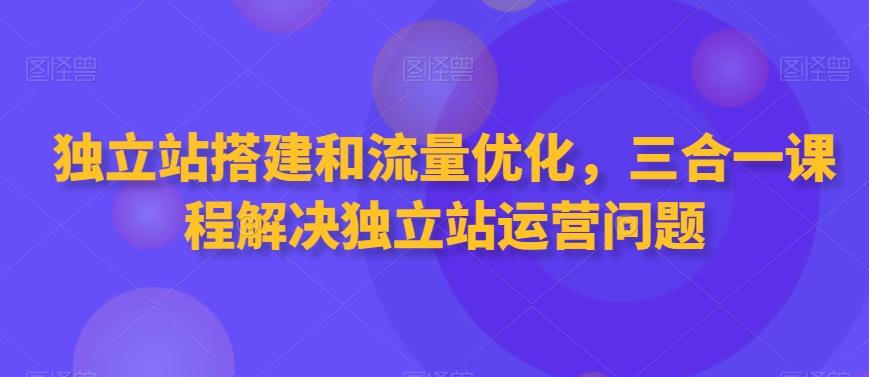 独立站搭建和流量优化，三合一课程解决独立站运营问题-启程资源站