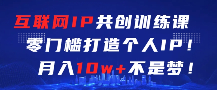 互联网IP共创训练课，零门槛零基础打造个人IP，月入10w+不是梦【揭秘】-启程资源站