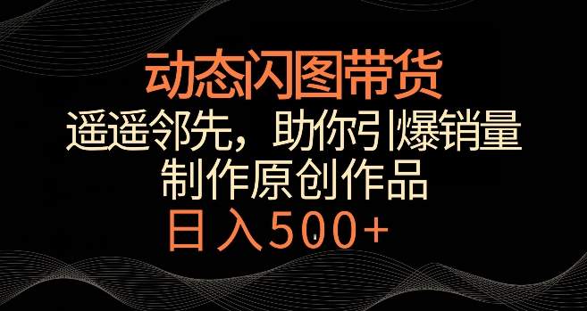 动态闪图带货，遥遥领先，冷门玩法，助你轻松引爆销量，日赚500+【揭秘】-启程资源站