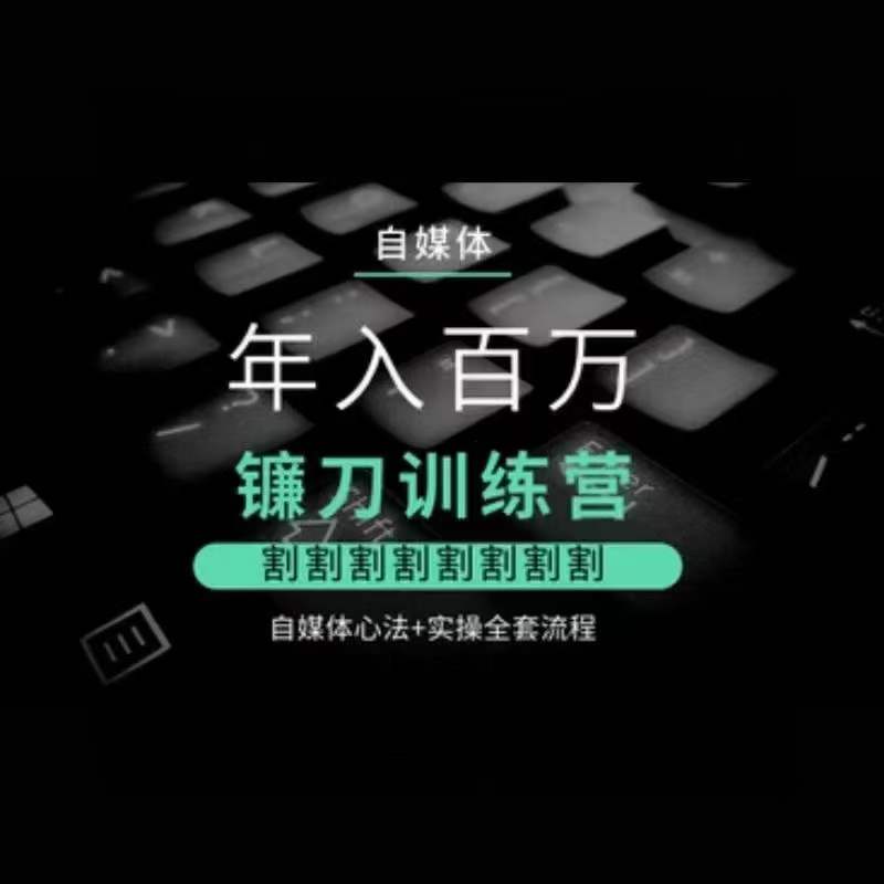 自媒体年入百万镰刀训练营，割割割割割割割割，自媒体心法+实操全套流程-启程资源站