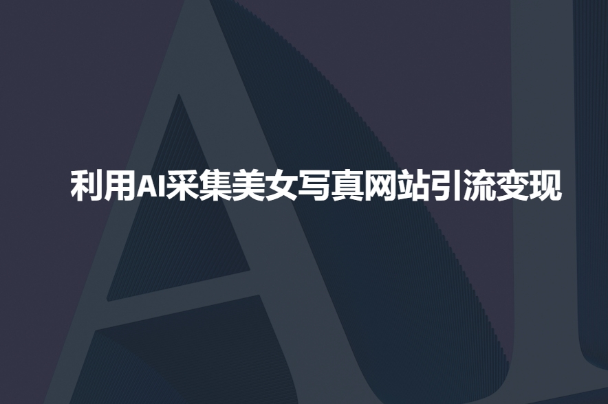 利用AI采集美女写真网站引流变现，引流嘎嘎的-启程资源站