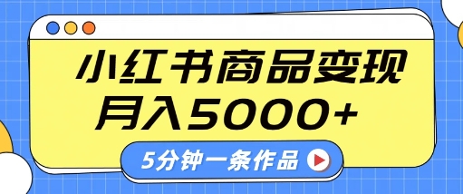 小红书字幕作品玩法，商单变现月入5k+，5分钟一条作品-启程资源站
