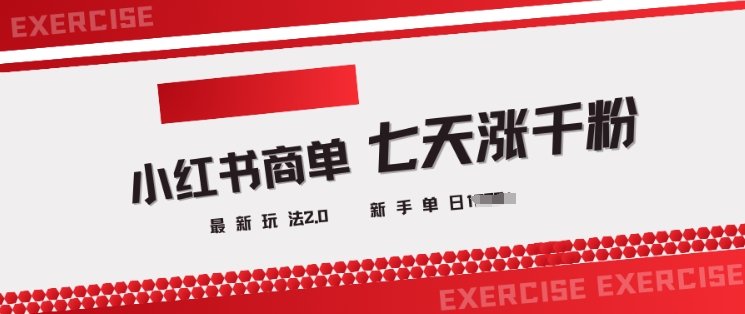 小红书商单2.0最新玩法，3天涨千粉单日变现多张-启程资源站